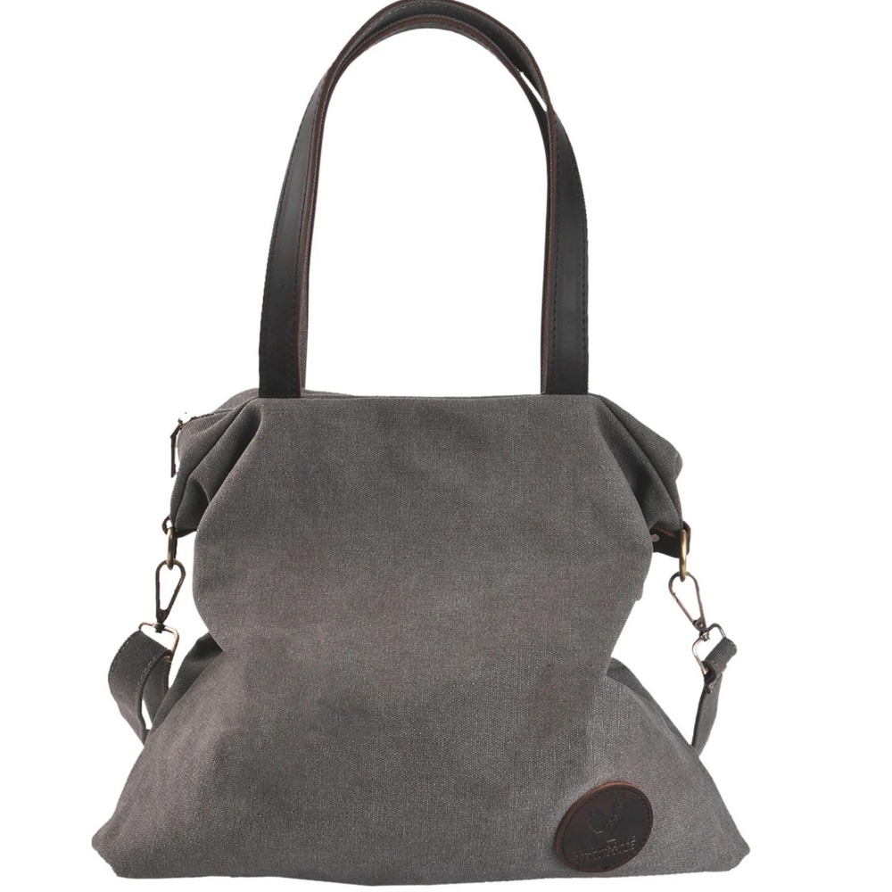 Farmhouse Is My Style Silver Cotton Canvas Crossbody Satchel Bag $100